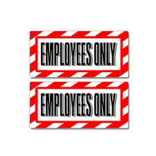 Employees Only Sign - Window Business Sticker Set