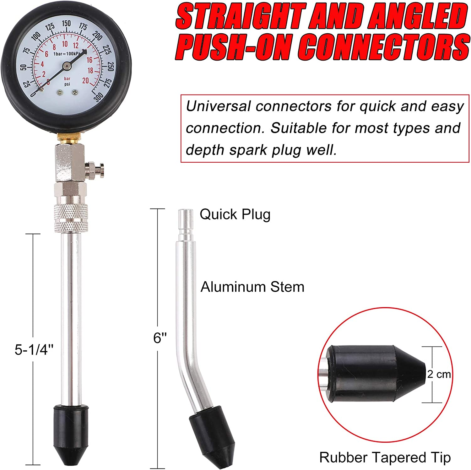 Engine Cylinder Compression Gauge Tester Gas Engine Diagnostic Tester