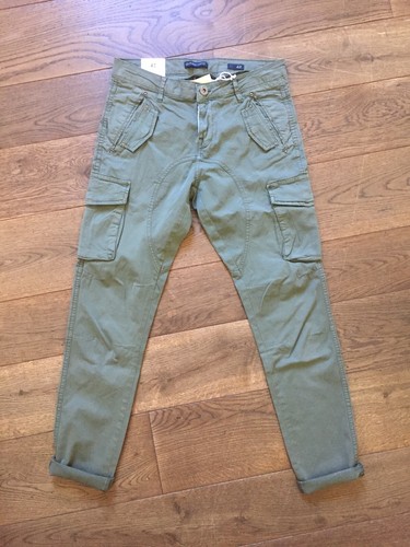 Pantalone Cargo Uomo Gianni Lupo Tascone Tessuto Elasticizzato verde o  coloniale | eBay