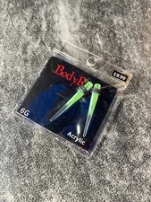 GREEN/WHITE EAR PLUGS EXPANSION TAPPER GAUGES 6G JELWERY EARING, BODY RAGE, PAIR