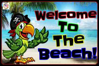 LET/'S GO TO THE BEACH METAL SIGN 8X12 ALL WEATHER TIKI BAR MARGARITAVILLE LUAU