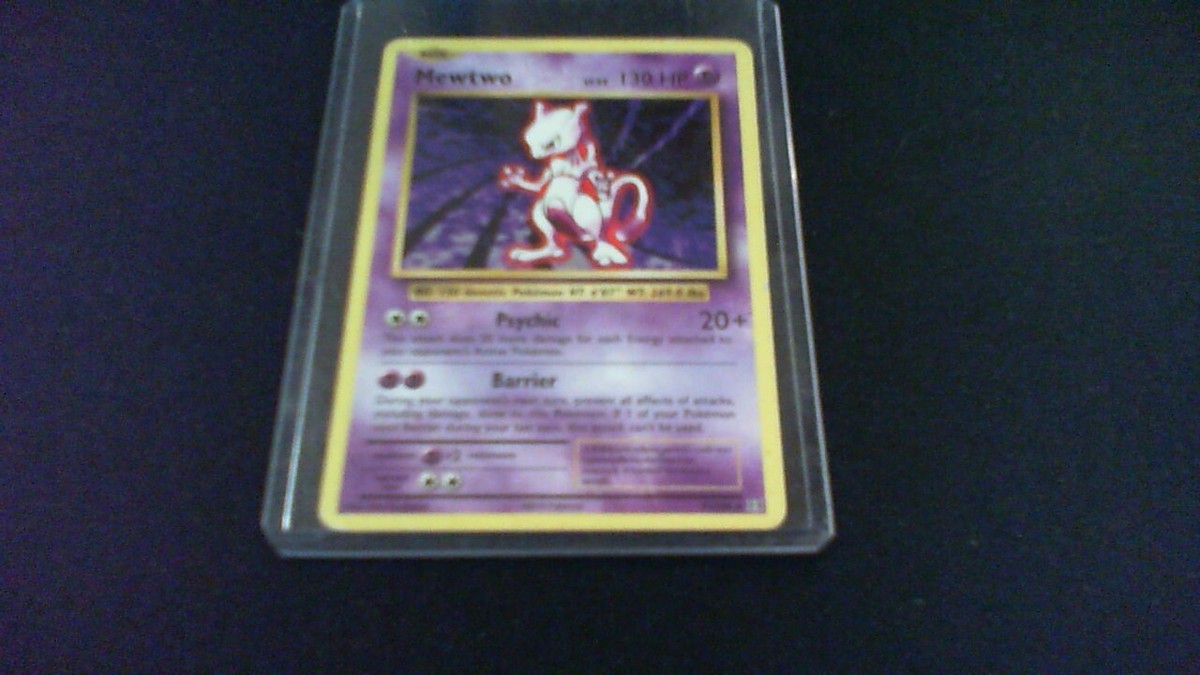 First Edition Mewtwo Mint Condition Pokémon Card Included Plastic Case 58 /  108