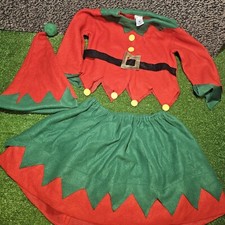 SANTA'S LITTLE HELPER Costume, 3 Pcs,Girl Size Small 6-8 ,Halloween,Christmas