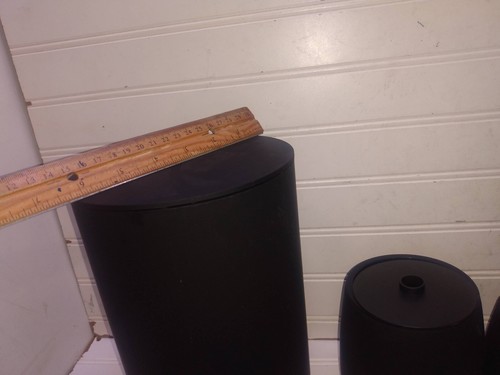 Black Plastic Bathroom Trash Soap Tray & Dispenser Tooth Brush Shave Cup - Picture 5 of 5