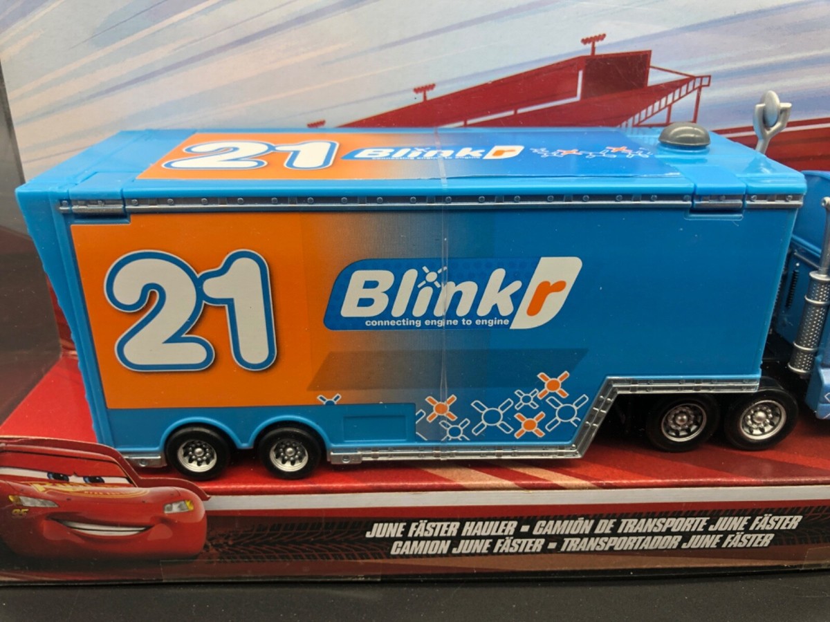 Disney Pixar Cars June Faster Hauler Semi Blinkr Piston Cup 2023