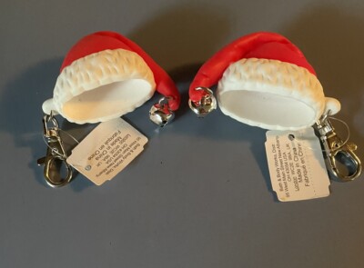 Bath & Body Works Santa  Hat with Bell Clip  Holder 2 X Bundle Keychain Bac