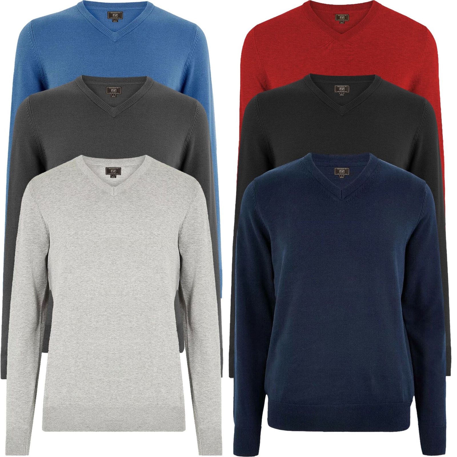 Mens F\u0026F V Neck Soft Touch Knitted Long 