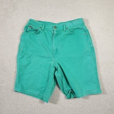 VTG Chic High-Waist Green Denim Mom Shorts Womens 18 Made in USA Grunge