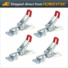 POWERTEC Pull Action Latch Toggle Clamp Red Vinyl Handle 4pcs, 220lbs Capacity