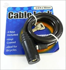 New 36" Anti-Theft Security Steel Cable Lock Chain With 2 Keys Free Shipping