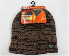 Polar Extreme Beanie Warm Knit Hat Insulated Thermal Fleece Lined Cap Brown NWT
