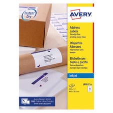 Avery (PACK OF 350) Inkjet Address Labels 14 Per Sheet White J8163-25 *FREE DEL*