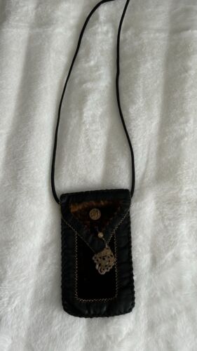 FAITH FELLOWS borsa piccola vintage Vermont fatta a mano in pelle/velluto - Foto 11 di 15