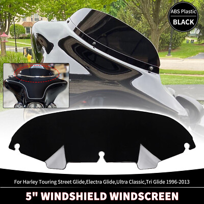 5'' Black Windshield For Harley Electra Street Tri Glide Ultra