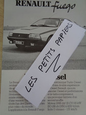 RENAULT - CATALOGUE - PUB - BROCHURE  RENAULT FUEGO TURBO