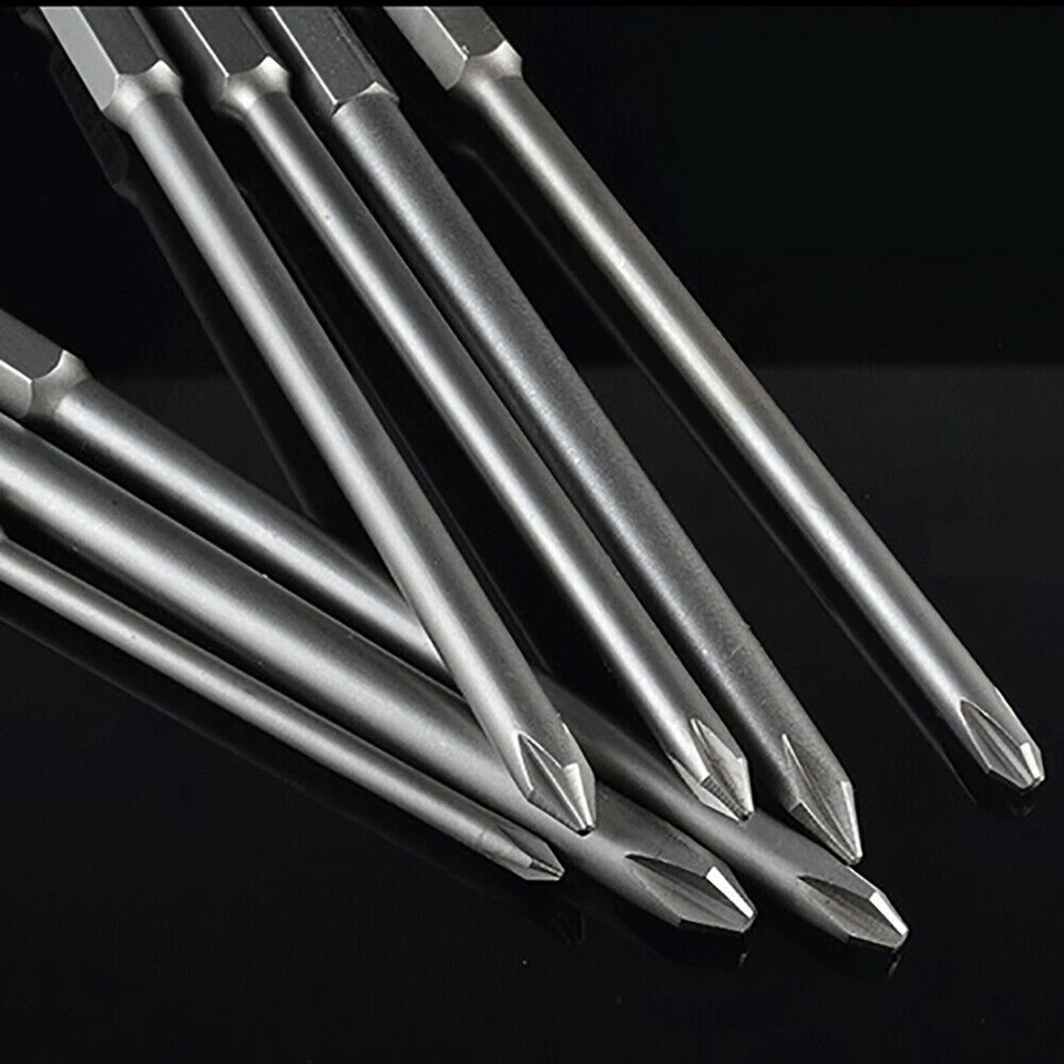 Magnetic PH1 PH2 Phillips Head Screw Bit Extra Long Impact Driver Drill 1/4" Hex - Image 4 of 4