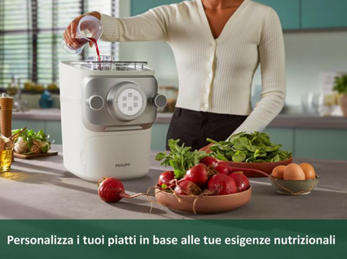 MACCHINA PER LA PASTA FRESCA PHILIPS 7000 SERIES HR2660/00 PASTA MAKER 6 TRAFILE - Afbeelding 3 van 10