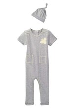 Burt's Bees Baby Organic Cotton Patch Pocket Coverall & Hat Set - Size 0-3Months