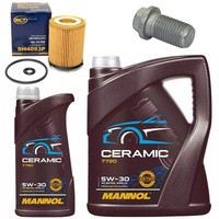 MotoröL Filter Set Mannol 5W-30 Ceramic 6 Liter + Schraube FüR Mercedes B-Klasse