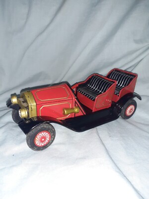 Vintage rot & schwarz Weißblech Reibmotor ar Stanley Dampfgarer - Made in Japan