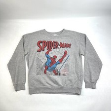 Marvel Comics Spider-Man Gray Superhero Sweatshirt Kids Size M Casual
