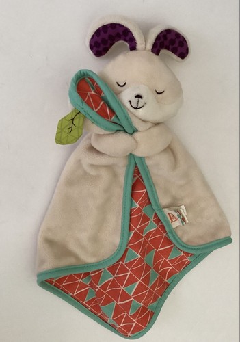 B Cuddly Bunny Rabbit Lovey Security Blanket BABY toy Soother Plush Crinkle EUC - Picture 5 of 12