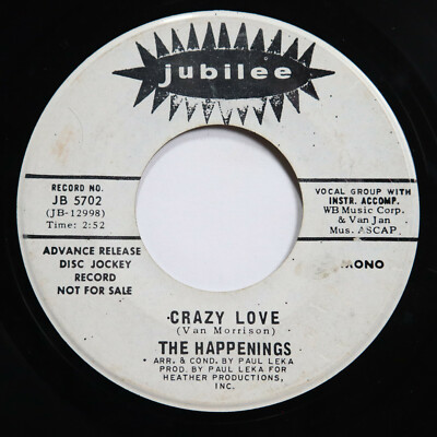 HAPPENINGS - CRAZY LOVE (BOTH SIDES) - ROCK 45 *PROMO*