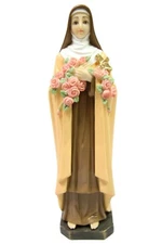 11" Saint St Therese Little Roses Flower Religious Catholic Statue Made in Italy