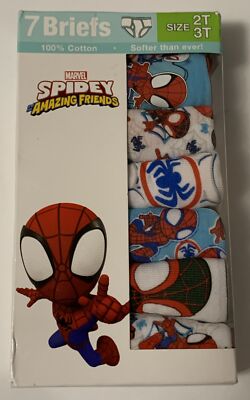 Toddler Boys 7 Pack Marvel Spidey Amazing Friends Underwear 2T/3T Spider-man New