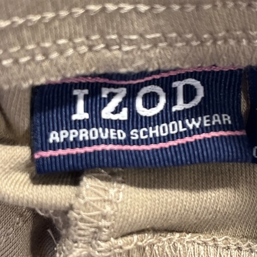 Izod Jegging Juniors Small 3/5 Khaki Faux Front Pockets Uniform School Preppy - Picture 3 of 8