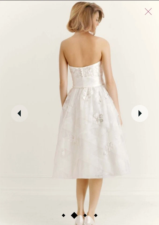 David's Bridal Melissa Sweet Tea Length Strapless Wedding Dress Style Ms 251047 - Image 4 of 4