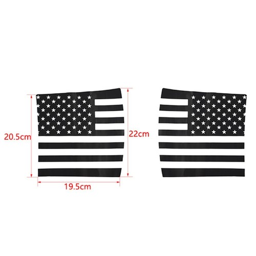 for Jeep Wrangler JK 2007-17 PVC Side Hood Body Armor Cowl Sticker Decal US Flag - Foto 2 di 14