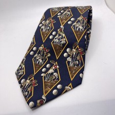 Vintage Chaps Ralph Lauren All Silk Designer Men's Tie Golf Theme USA