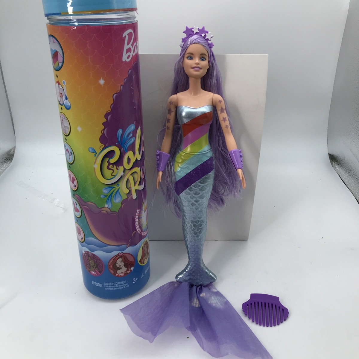 Barbie Color Reveal Purple Hair Mermaid Doll Rainbow PURPLE