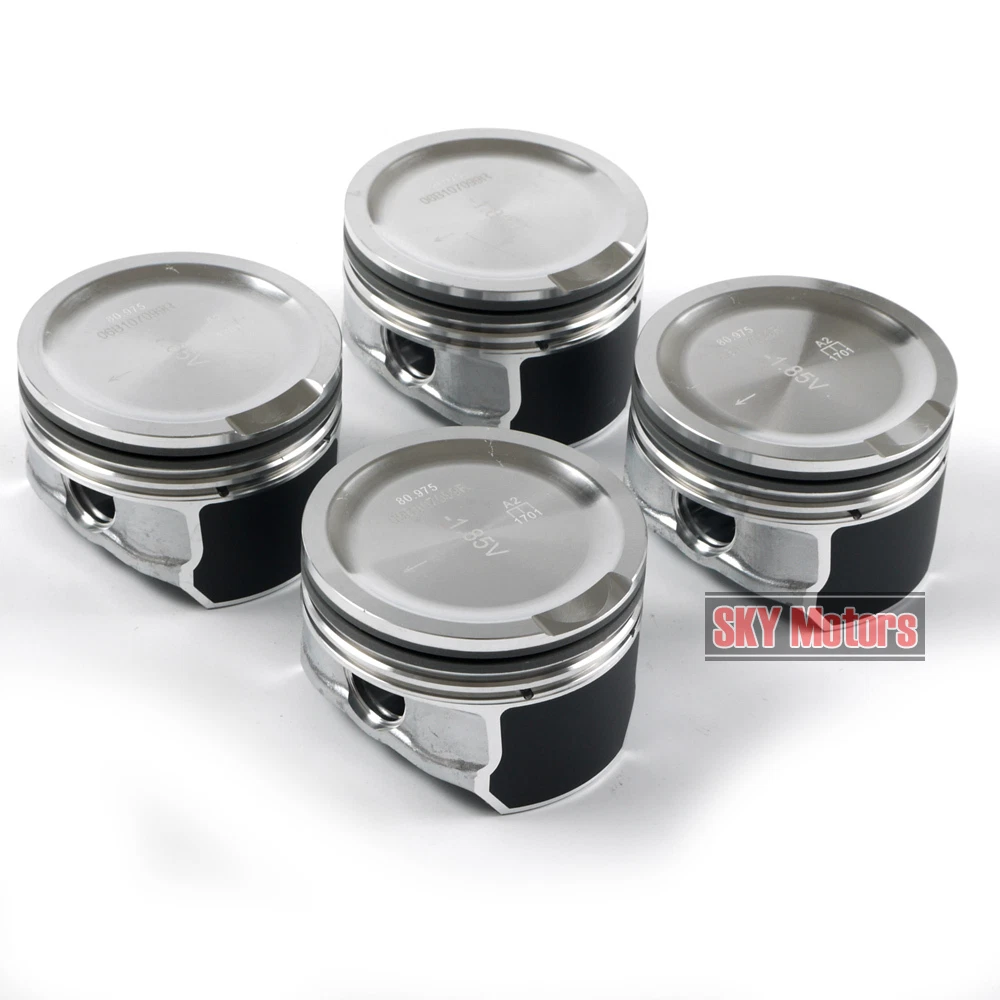 4x Pistons 81mm 0.00 STD Φ19mm For VW Jetta Golf GTI Passat 1.8L 