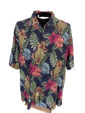 TOMMY BAHAMA MEN'S Silk CAMP SHIRT Tropical Hawaii Floral Aloha Sz XL NWT