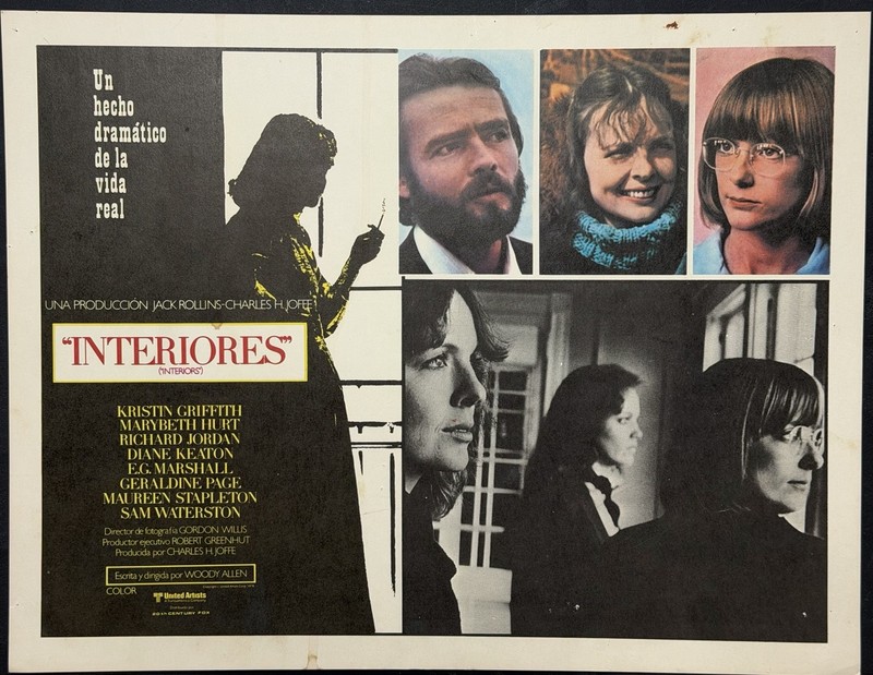 INTERIORS  DIANE KEATON KRISTIN GRIFFITH MARY HURT  WOODY ALLEN LOBBY CARD 1978
