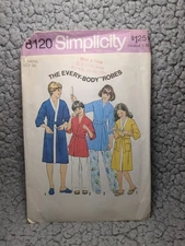 Vintage Simplicity Pattern 8120 Every Body Kimono Robe In Two Lengths Cut