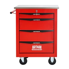 4 Drawers Multifunctional Tool Cart with Wheels,Metal Rolling Tool Cart Storage