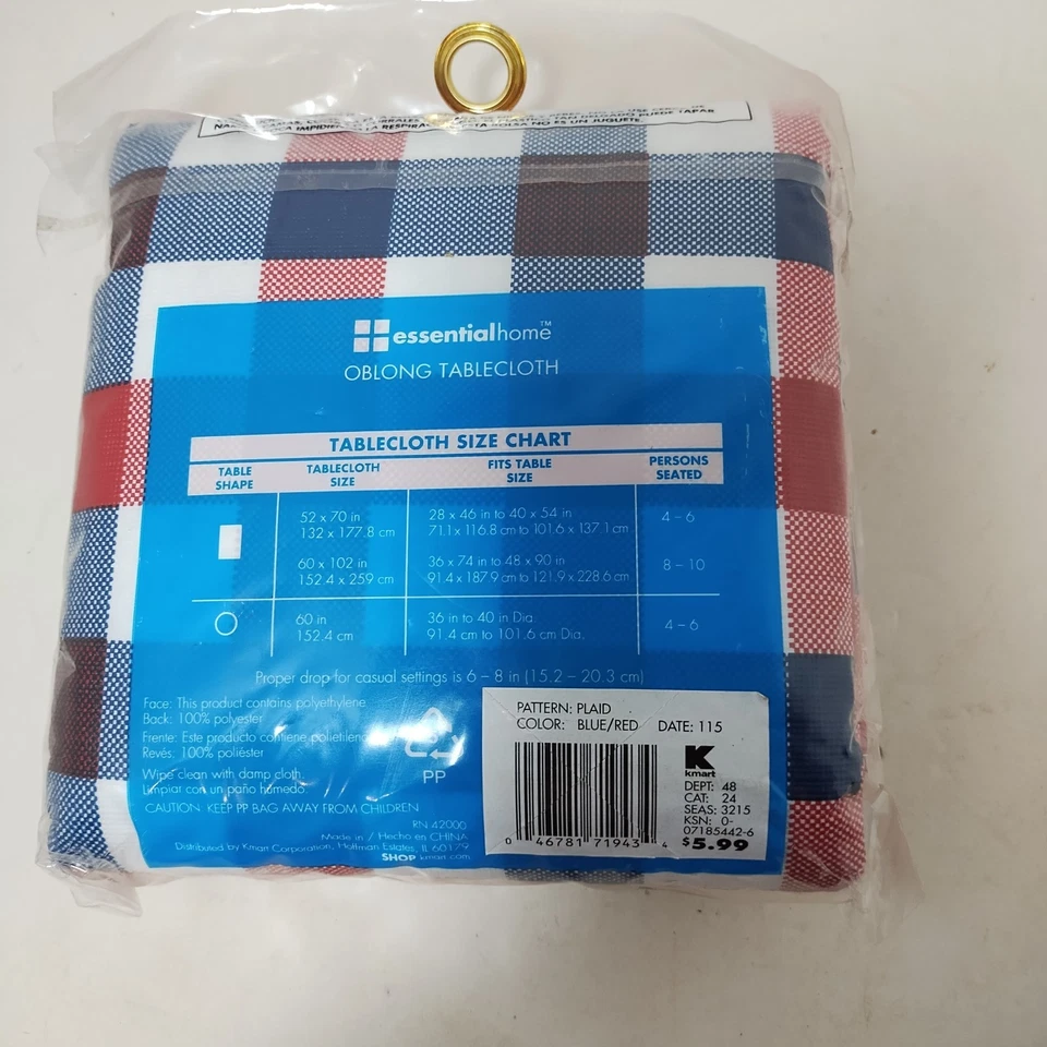 Red White And Blue Polyester Tablecloth 52x70 Weddings Parties Home 4th Of July - Image 2 of 3