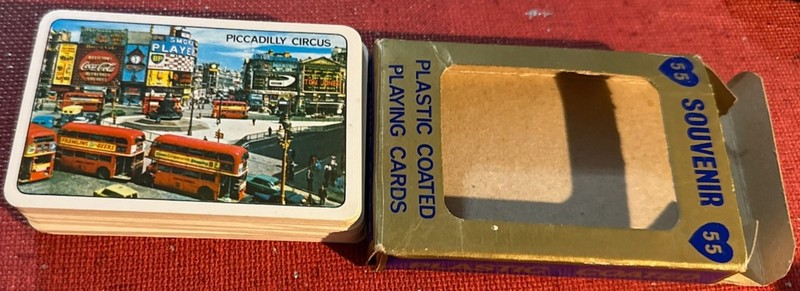 Vintage PICCADILLY CIRCUS London UK Souvenir Cards deck complete / boxed