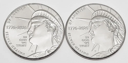 2026 P & D Enduring Liberty Half Dollar Set (2 coins) *BU - UNCIRCULTAED*