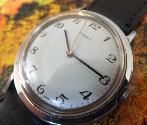 British Made 1978 White Dial Timex  "Mercury" Manual Wind Watch
