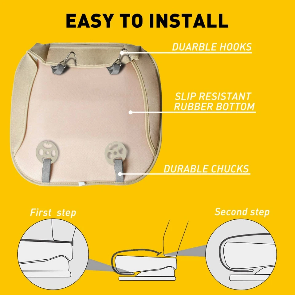 Бежевый 1шт PU кожаный автомобиля переднее сиденье чехол протектор автомобиля универсальные запасные части - Изображение 3 из 4
