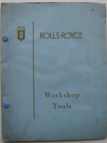 Rolls Royce Workshop Tools Original Parts list Circa 1958