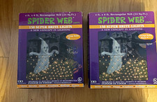 Halloween Spider Web Net 4ft x 6ft UL Orange Lights 101-150 Black - price for 2