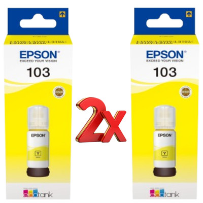Epson 103 EcoTank Yellow Original Ink Bottle EcoTank L1110 L3110 L3150 (2 Pack)