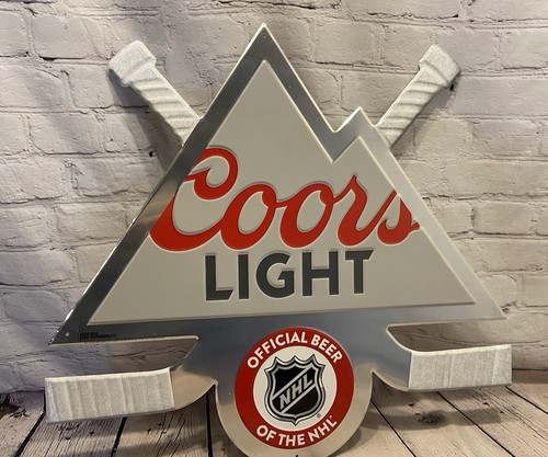 Coors Light Beer NHL Hockey Sign Tin Metal Embossed National Hockey League