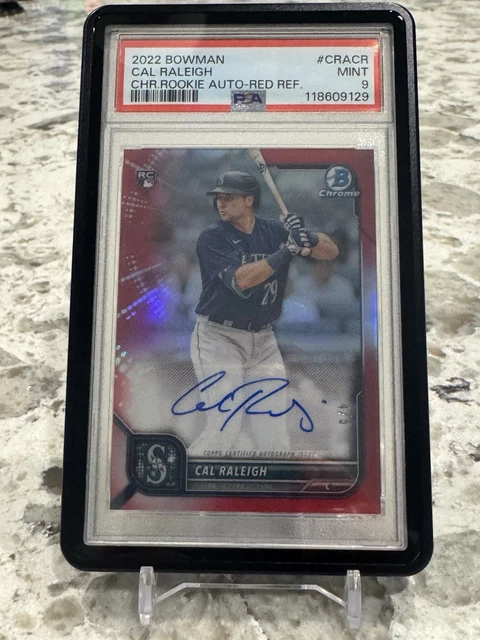2022 Bowman Chrome Red Refractor Cal Raleigh ROOKIE Auto /5 #CRACR PSA 9 🔥🔥🔥