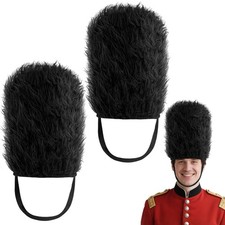 2 Pcs Plush British Guard Hats, Soldier British Guard Bearskin Hat, English B...